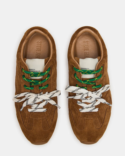 AZIEL Camel Suede Low-Top Lace-Up Women's Sneakers Steve Madden CAMEL SUEDE