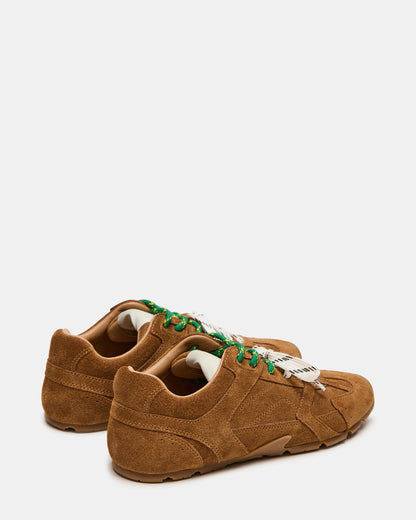 AZIEL Camel Suede Low-Top Lace-Up Women's Sneakers Steve Madden CAMEL SUEDE