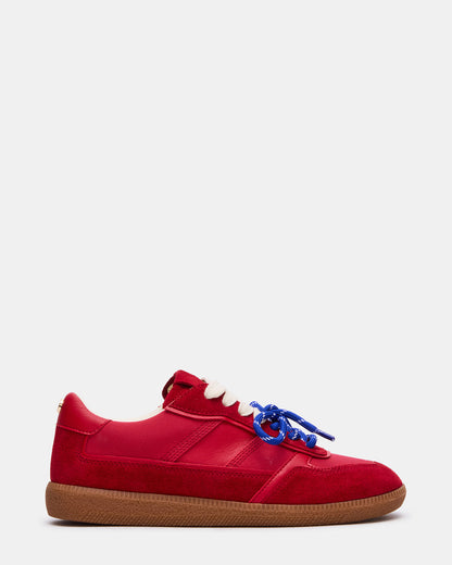 SPORTY Red Low-Top Lace-Up Women's Sneaker Steve Madden RED