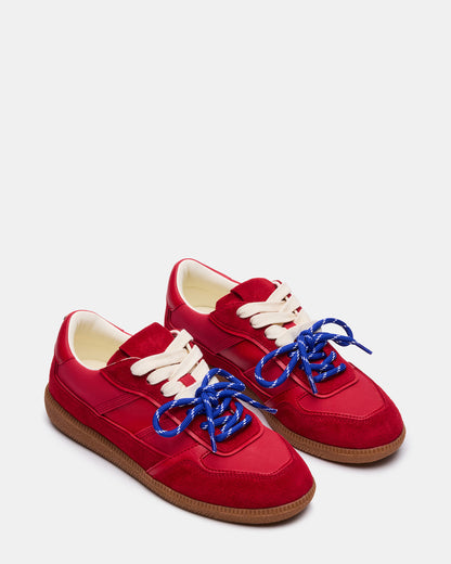 SPORTY Red Low-Top Lace-Up Women's Sneaker Steve Madden RED