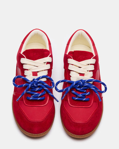 SPORTY Red Low-Top Lace-Up Women's Sneaker Steve Madden RED
