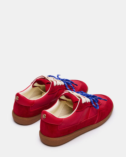 SPORTY Red Low-Top Lace-Up Women's Sneaker Steve Madden RED