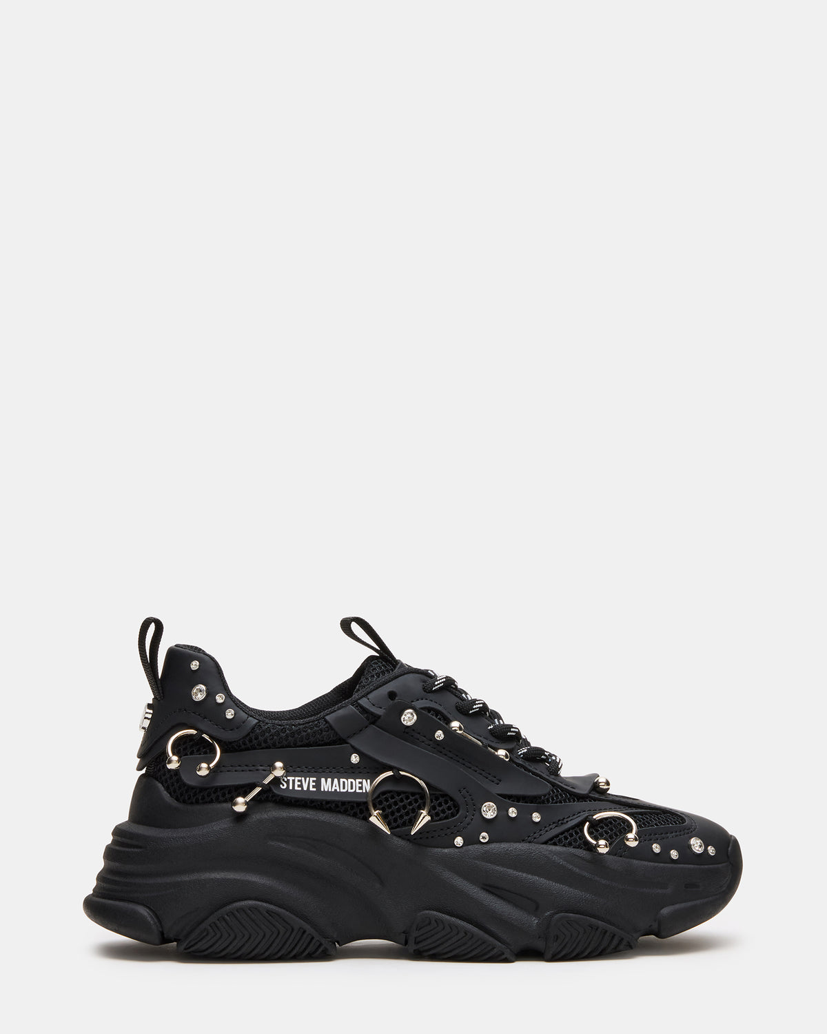 POSSESSION Piercing Black Platform Lace-Up Women's Sneaker Steve Madden BLACK