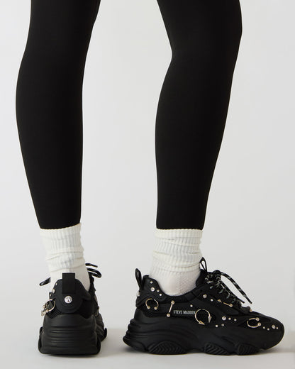 POSSESSION Piercing Black Platform Lace-Up Women's Sneaker Steve Madden BLACK