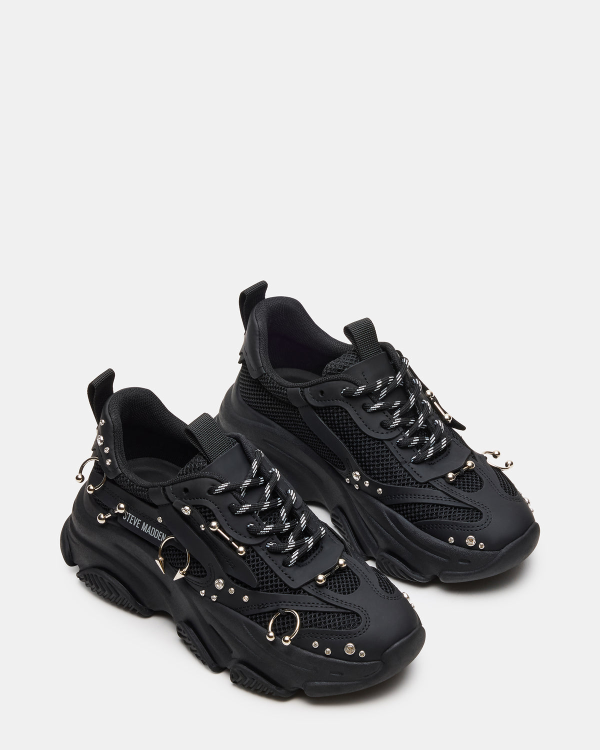 POSSESSION Piercing Black Platform Lace-Up Women's Sneaker Steve Madden BLACK