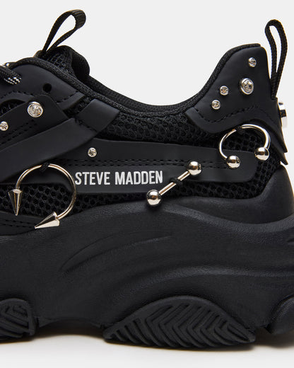 POSSESSION Piercing Black Platform Lace-Up Women's Sneaker Steve Madden BLACK