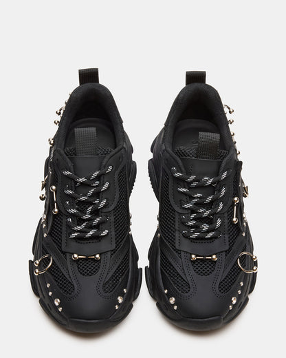 POSSESSION Piercing Black Platform Lace-Up Women's Sneaker Steve Madden BLACK