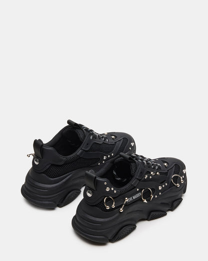 POSSESSION Piercing Black Platform Lace-Up Women's Sneaker Steve Madden BLACK