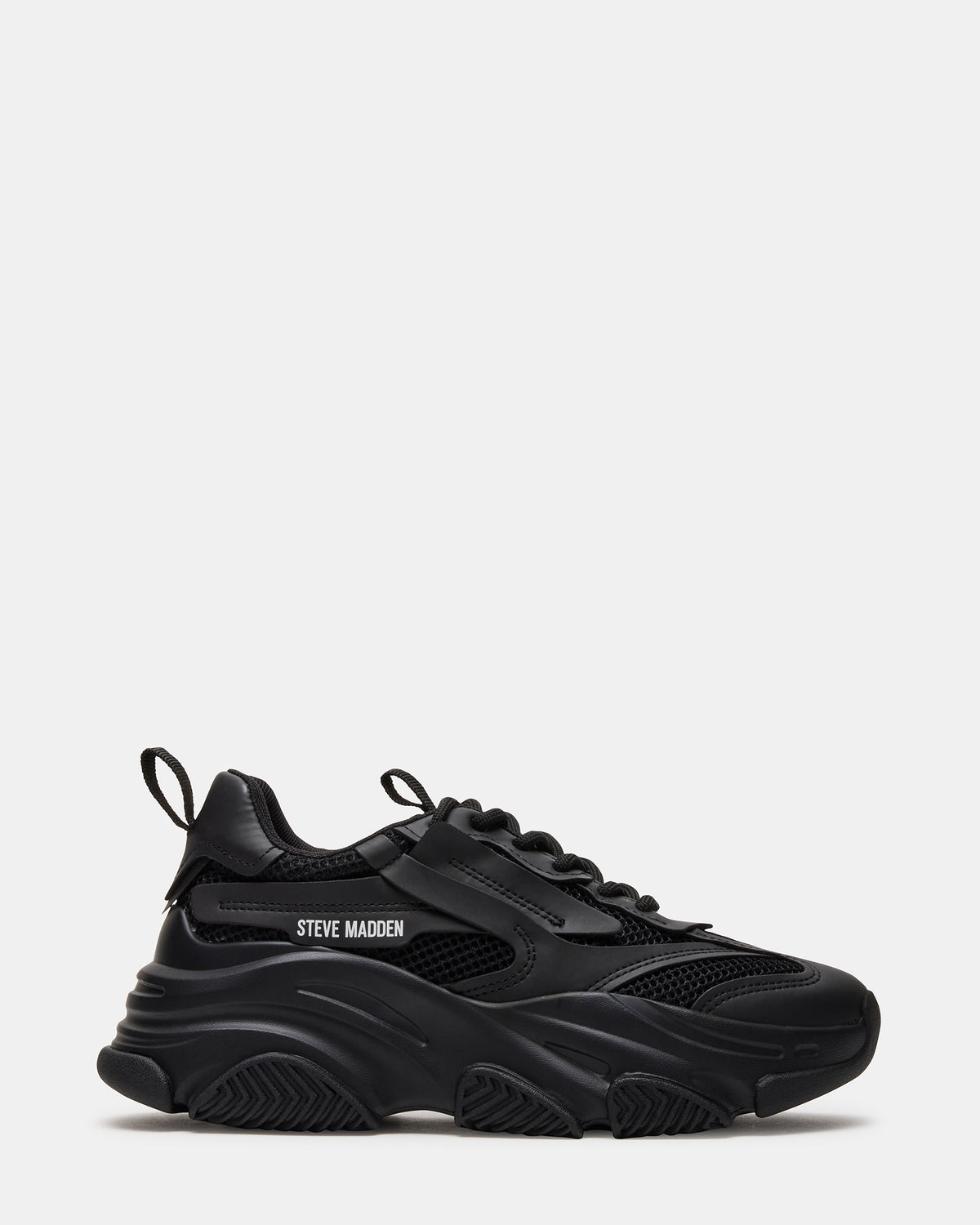 POSSESSION Black Platform Lace-Up Women's Sneaker Steve Madden BLACK