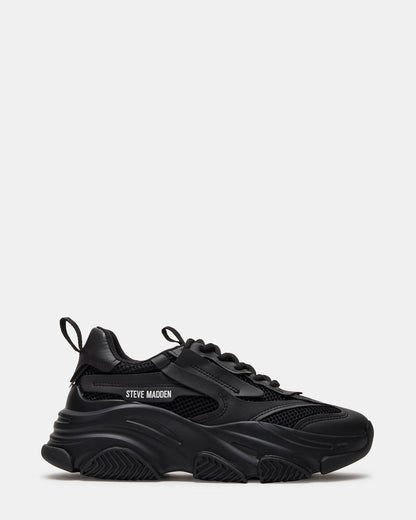 POSSESSION Black Platform Lace-Up Women's Sneaker Steve Madden BLACK