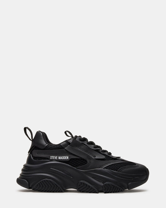 POSSESSION Black Platform Lace-Up Women's Sneaker Steve Madden BLACK