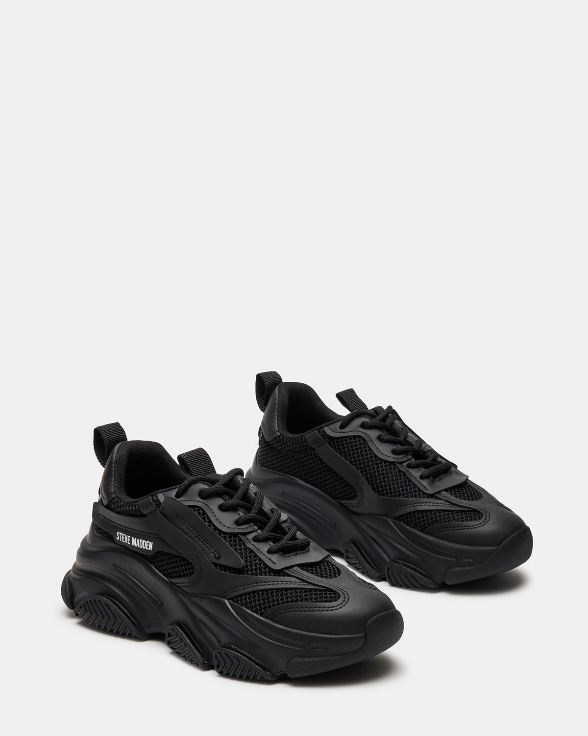 POSSESSION Black Platform Lace-Up Women's Sneaker Steve Madden BLACK