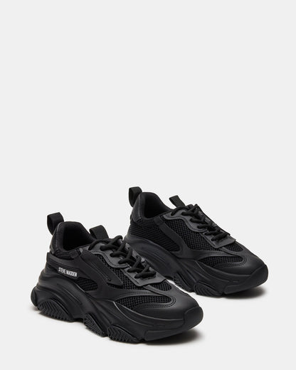 POSSESSION Black Platform Lace-Up Women's Sneaker Steve Madden BLACK