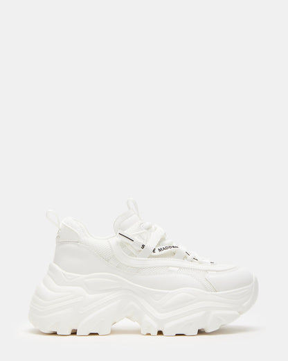 RECOUPE White Women's Chunky Platform Low-Top Sneaker Steve Madden WHITE