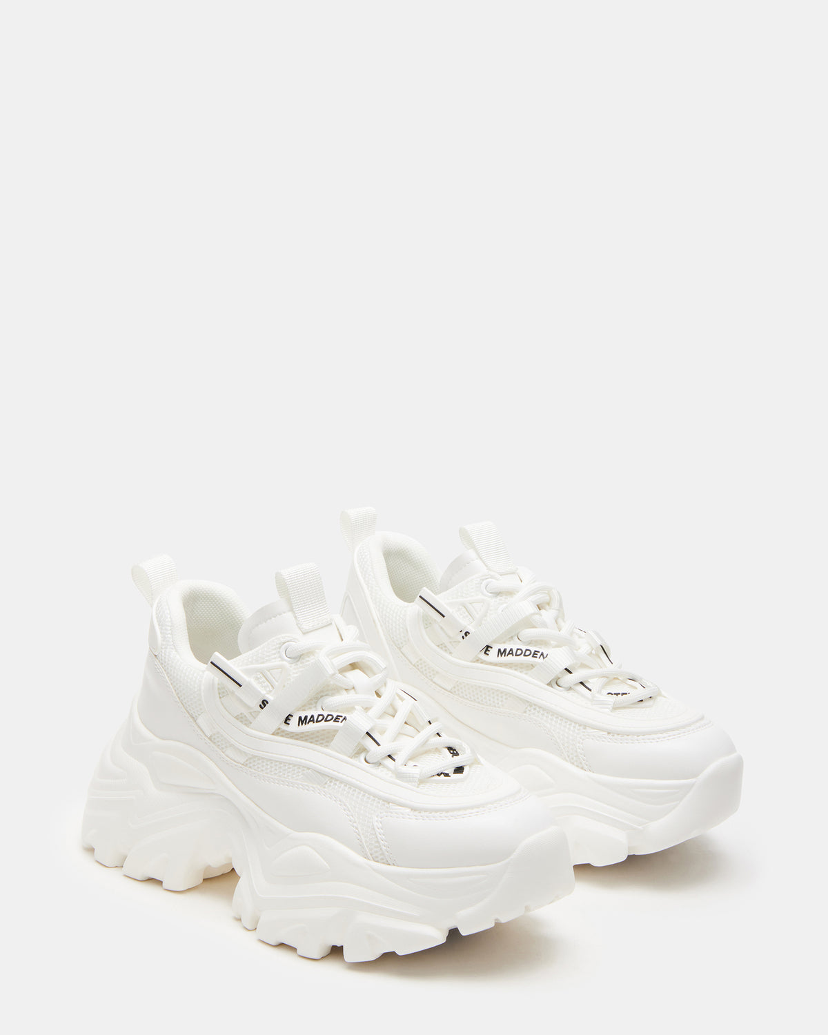 RECOUPE White Women's Chunky Platform Low-Top Sneaker Steve Madden WHITE
