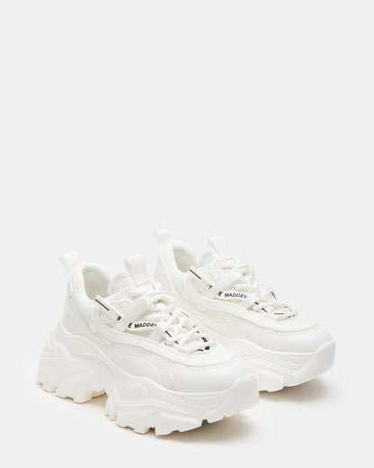 RECOUPE White Women's Chunky Platform Low-Top Sneaker Steve Madden WHITE