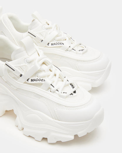 RECOUPE White Women's Chunky Platform Low-Top Sneaker Steve Madden WHITE
