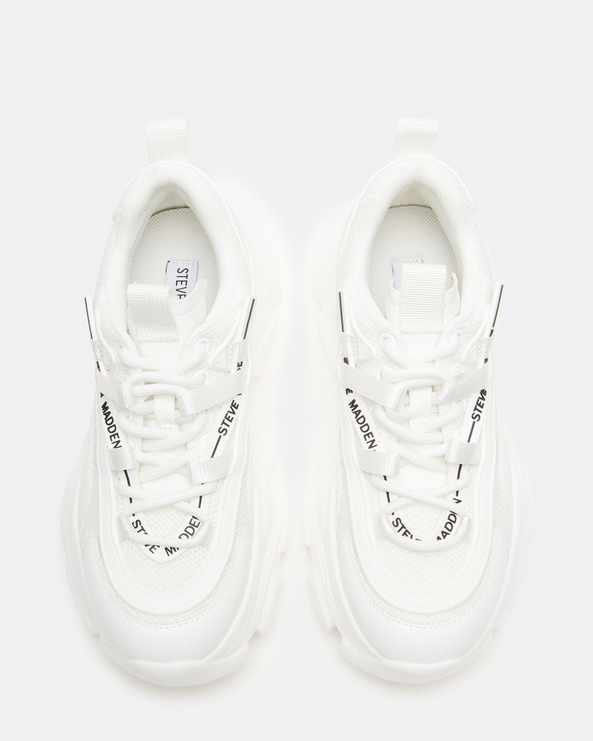 RECOUPE White Women's Chunky Platform Low-Top Sneaker Steve Madden WHITE