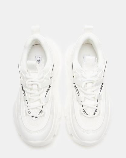 RECOUPE White Women's Chunky Platform Low-Top Sneaker Steve Madden WHITE