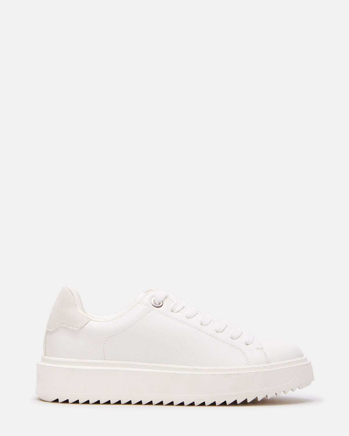 CATCHER White Suede Women's Low-Top Lace-Up Sneaker Steve Madden WHITE SUEDE
