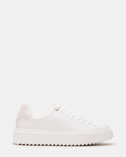 CATCHER White Suede Women's Low-Top Lace-Up Sneaker Steve Madden WHITE SUEDE