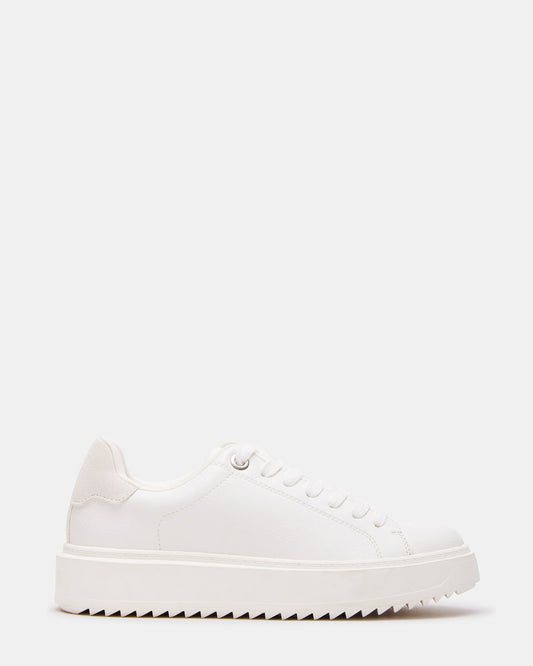 CATCHER White Suede Women's Low-Top Lace-Up Sneaker Steve Madden WHITE SUEDE