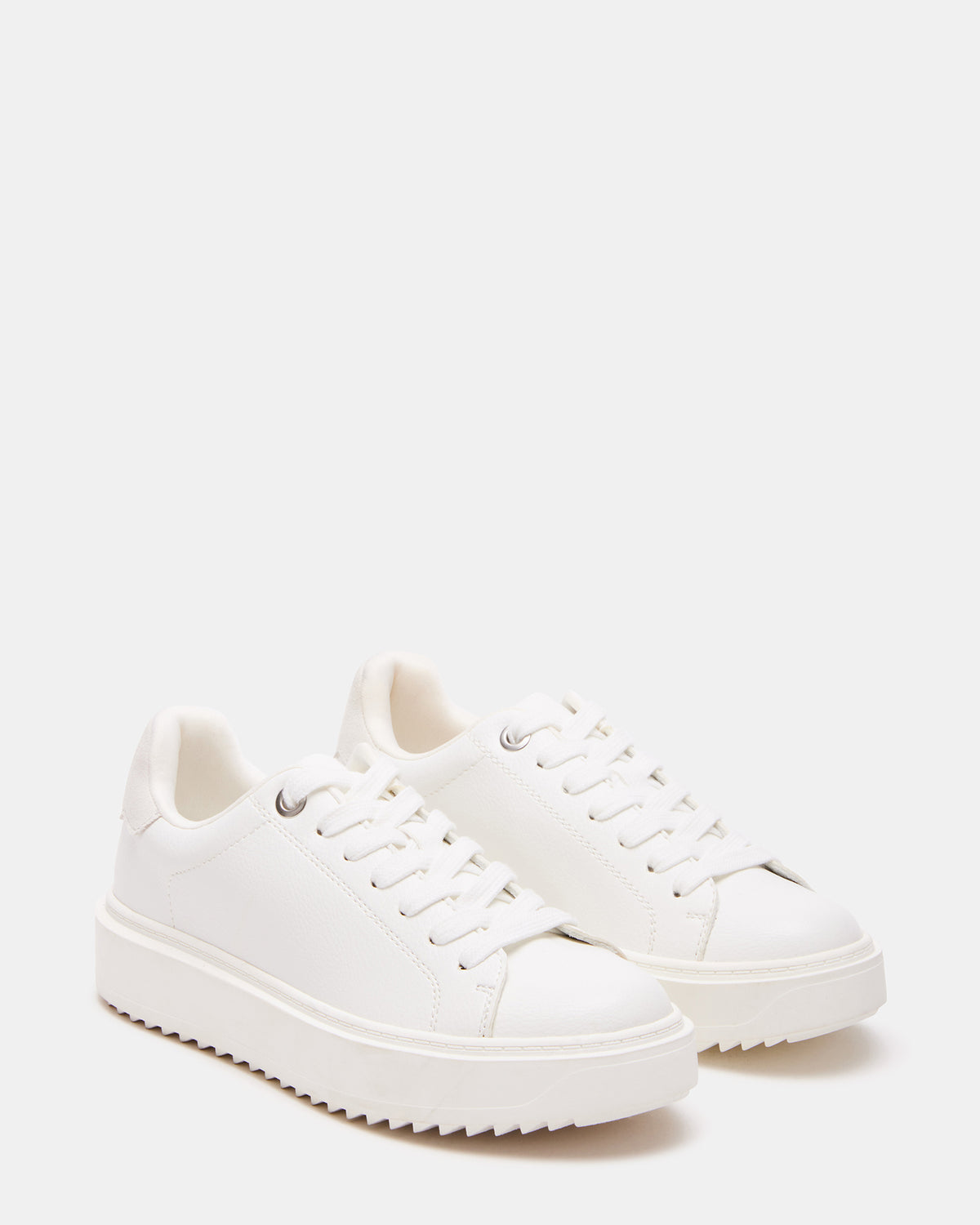 CATCHER White Suede Women's Low-Top Lace-Up Sneaker Steve Madden WHITE SUEDE