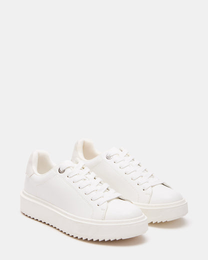 CATCHER White Suede Women's Low-Top Lace-Up Sneaker Steve Madden WHITE SUEDE