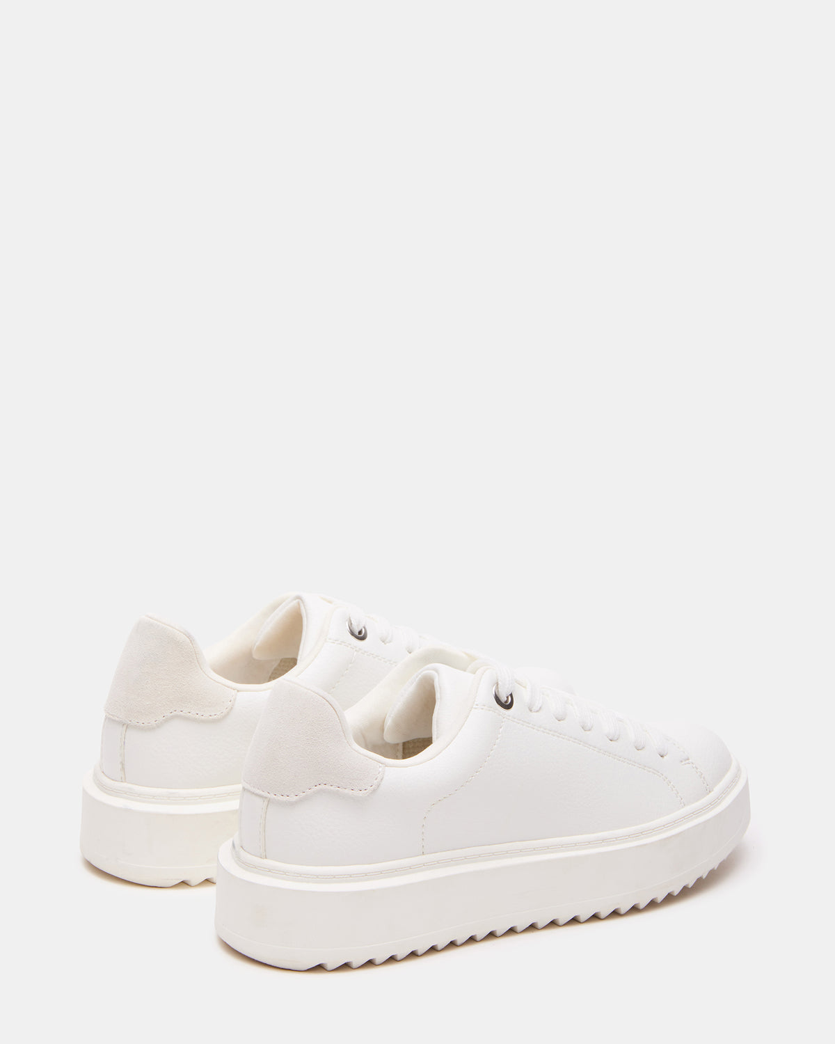 CATCHER White Suede Women's Low-Top Lace-Up Sneaker Steve Madden WHITE SUEDE
