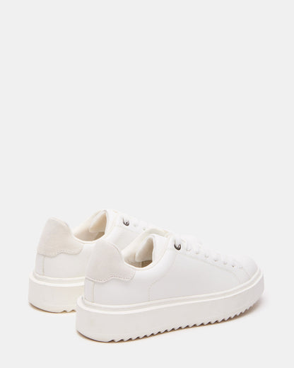 CATCHER White Suede Women's Low-Top Lace-Up Sneaker Steve Madden WHITE SUEDE
