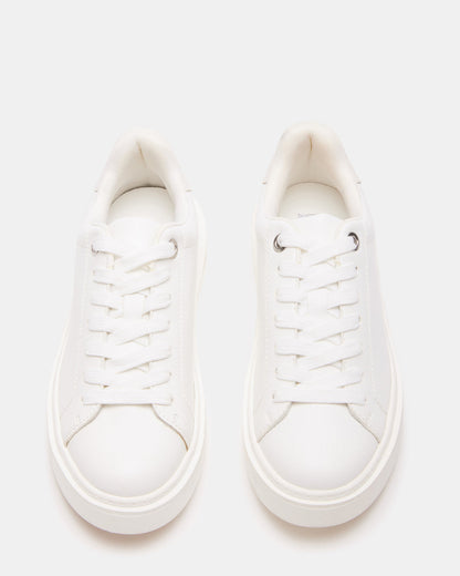 CATCHER White Suede Women's Low-Top Lace-Up Sneaker Steve Madden WHITE SUEDE