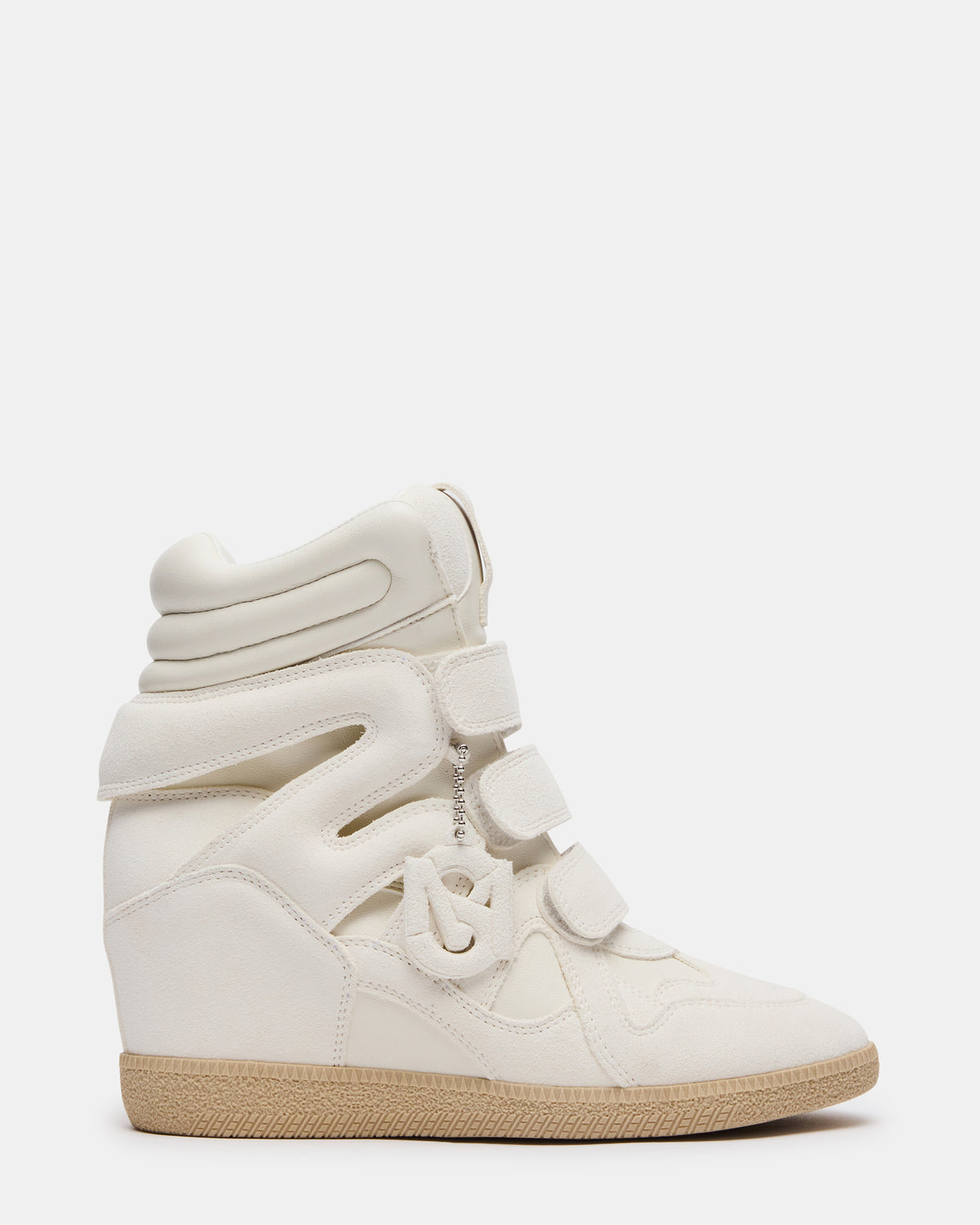 MAVIS White Suede High-Top Velcro Women's Sneaker Steve Madden WHITE SUEDE