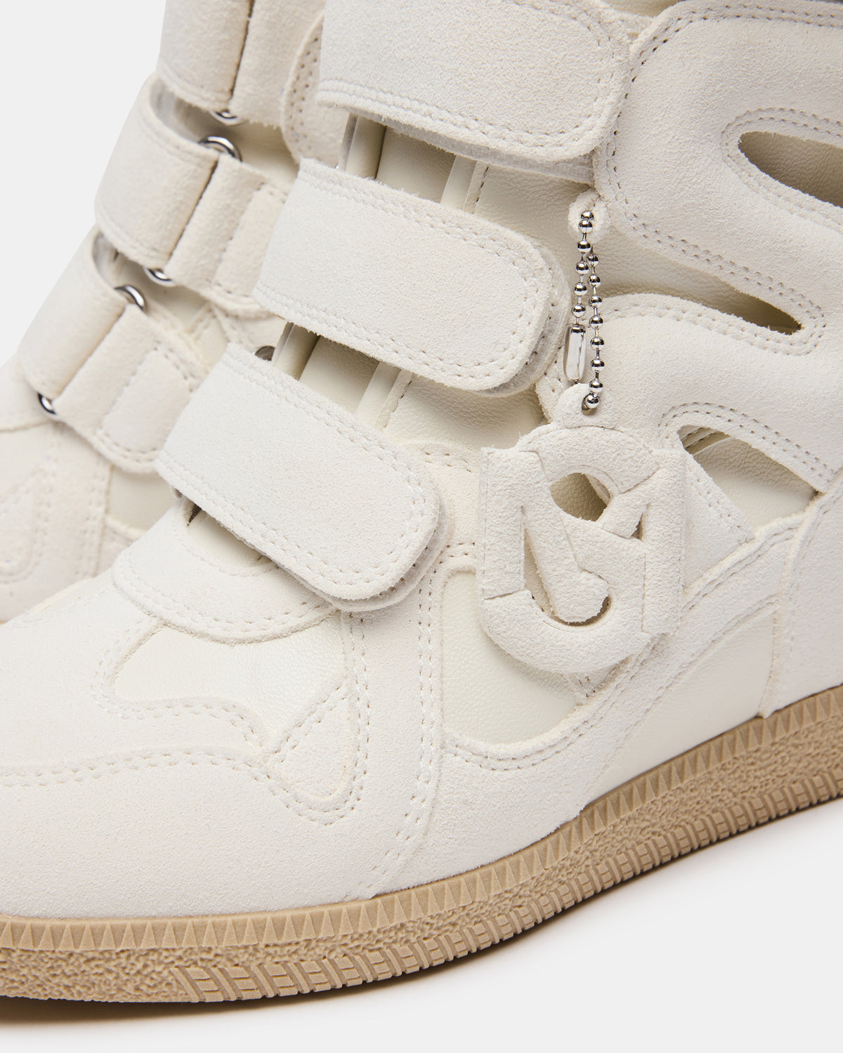 MAVIS White Suede High-Top Velcro Women's Sneaker Steve Madden WHITE SUEDE