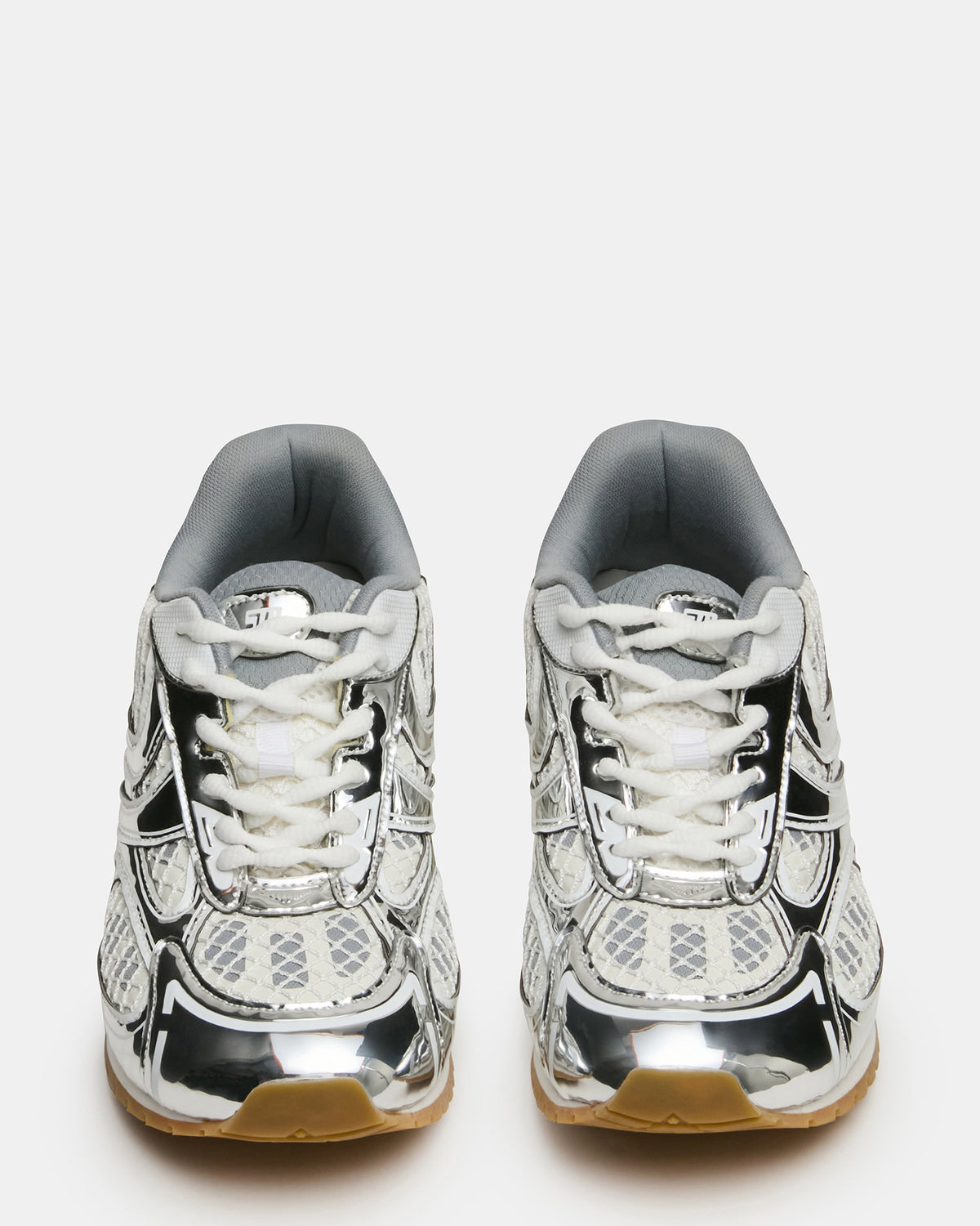 PAGER Silver Multi Low-Top Lace-Up Mesh Women's Sneaker Steve Madden SILVER MULTI