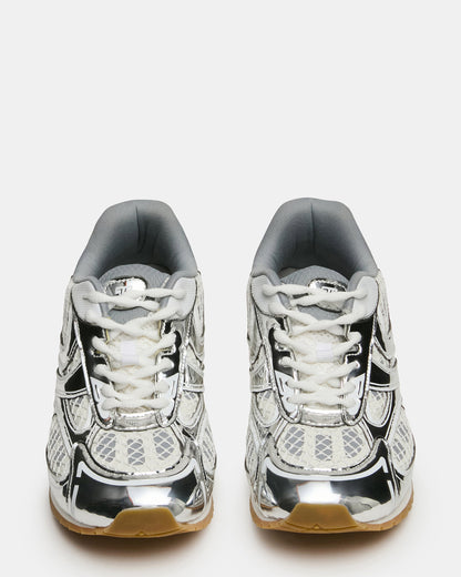 PAGER Silver Multi Low-Top Lace-Up Mesh Women's Sneaker Steve Madden SILVER MULTI