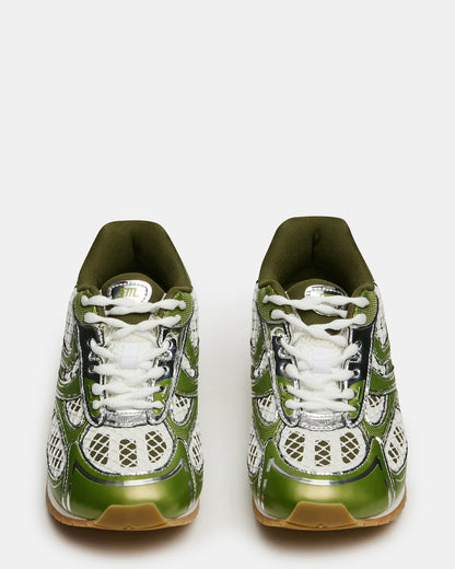 PAGER Green Multi Low-Top Lace-Up Mesh Women's Sneaker Steve Madden GREEN MULTI
