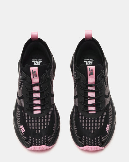 SWOOP Black Multi Lace-Up Low-Top Platform Athletic Women's Sneaker Steve Madden BLACK MULTI
