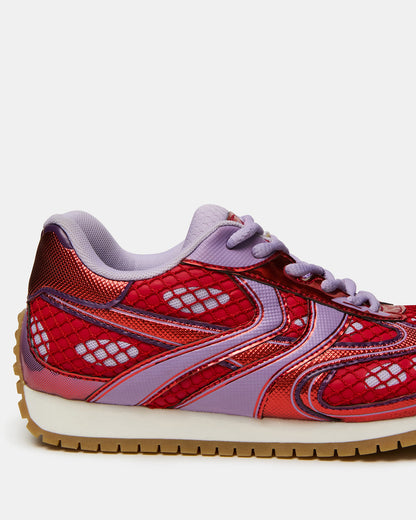 PAGER Red Multi Low-Top Lace-Up Mesh Women's Sneaker Steve Madden RED MULTI