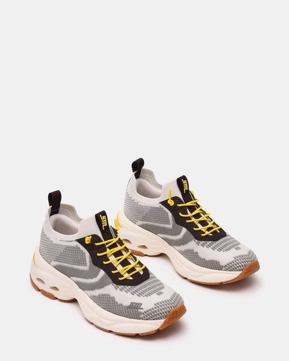 SWOOP Grey Multi Lace-Up Low-Top Platform Athletic Women's Sneaker Steve Madden GREY MULTI