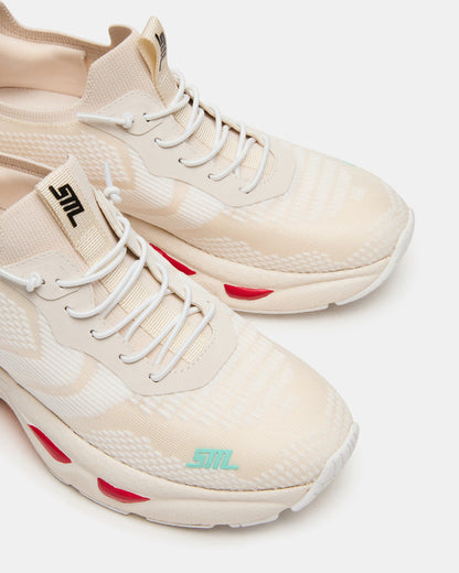 SWOOP White Multi Lace-Up Low-Top Platform Athletic Women's Sneaker Steve Madden WHITE MULTI