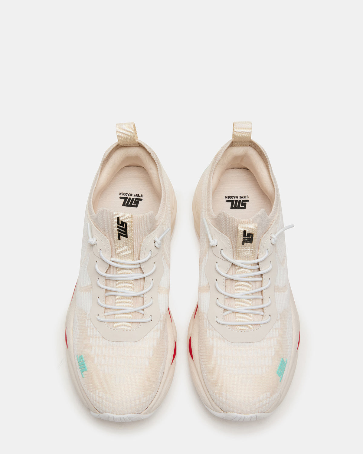 SWOOP White Multi Lace-Up Low-Top Platform Athletic Women's Sneaker Steve Madden WHITE MULTI