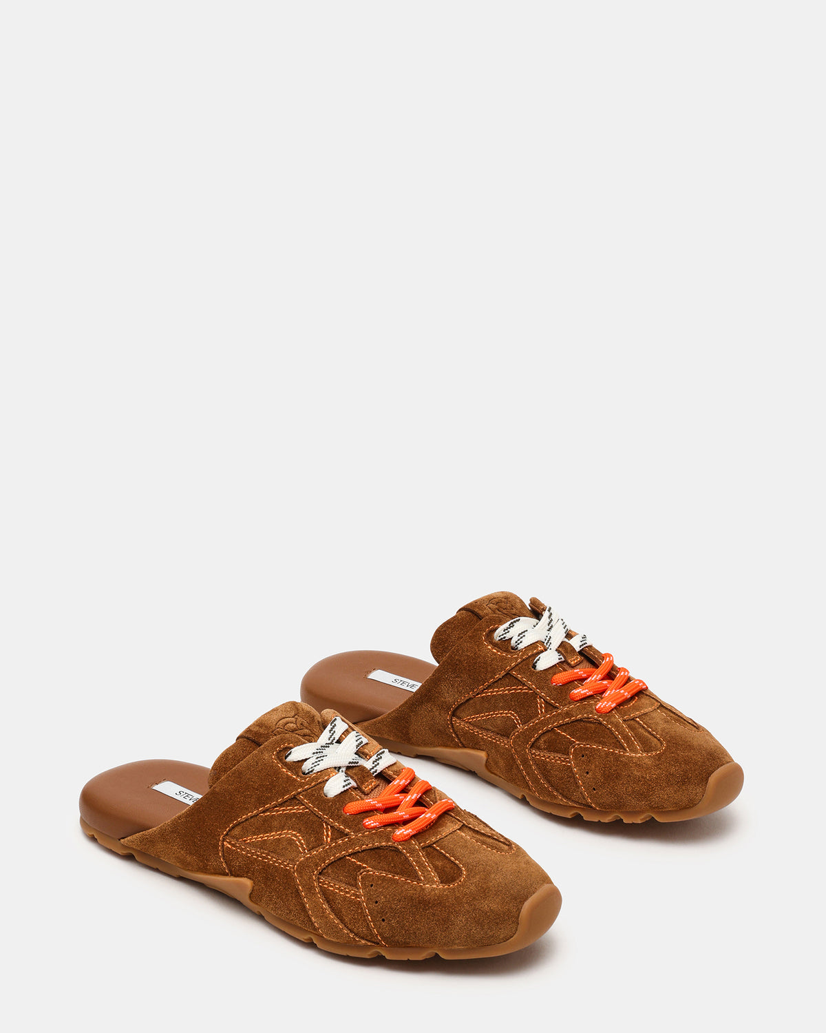 AZIEL MULE Chestnut Suede Low-Top Lace-Up Slip-On Women's Sneaker Steve Madden CHESTNUT SUEDE