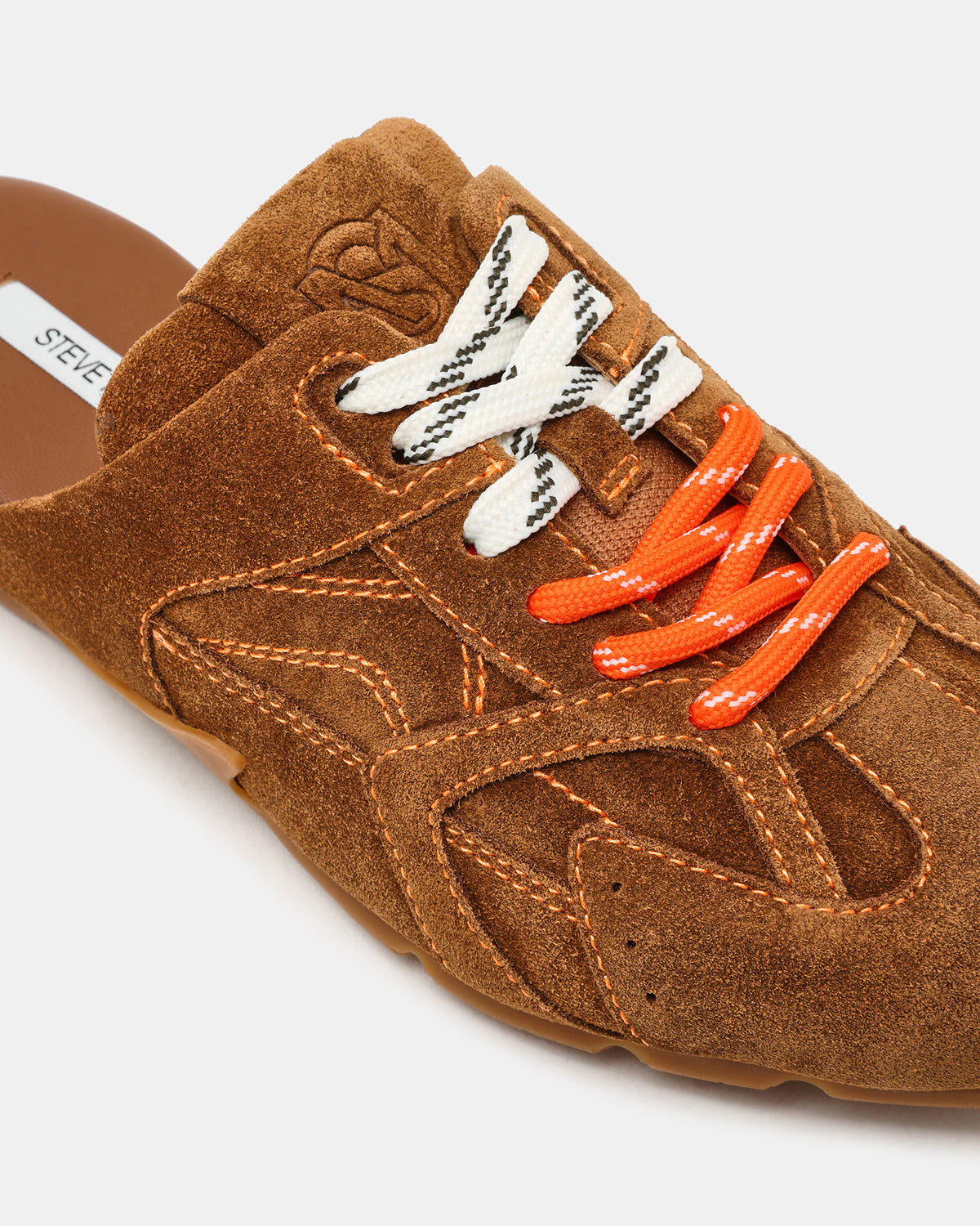 AZIEL MULE Chestnut Suede Low-Top Lace-Up Slip-On Women's Sneaker Steve Madden CHESTNUT SUEDE