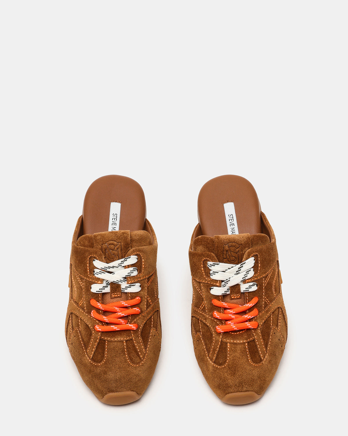 AZIEL MULE Chestnut Suede Low-Top Lace-Up Slip-On Women's Sneaker Steve Madden CHESTNUT SUEDE