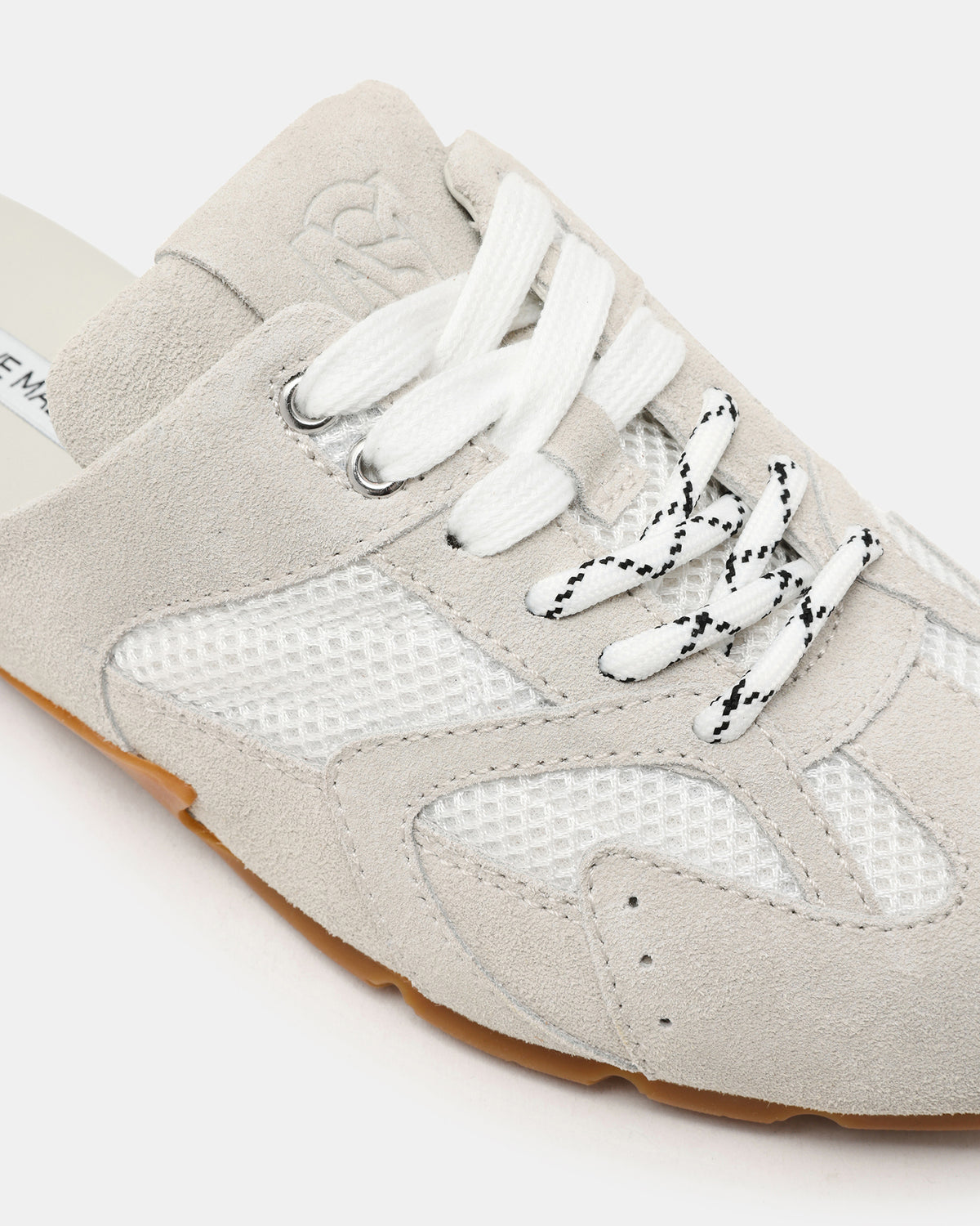 AZIEL MULE White Suede Low-Top Lace-Up Slip-On Women's Sneaker Steve Madden WHITE SUEDE
