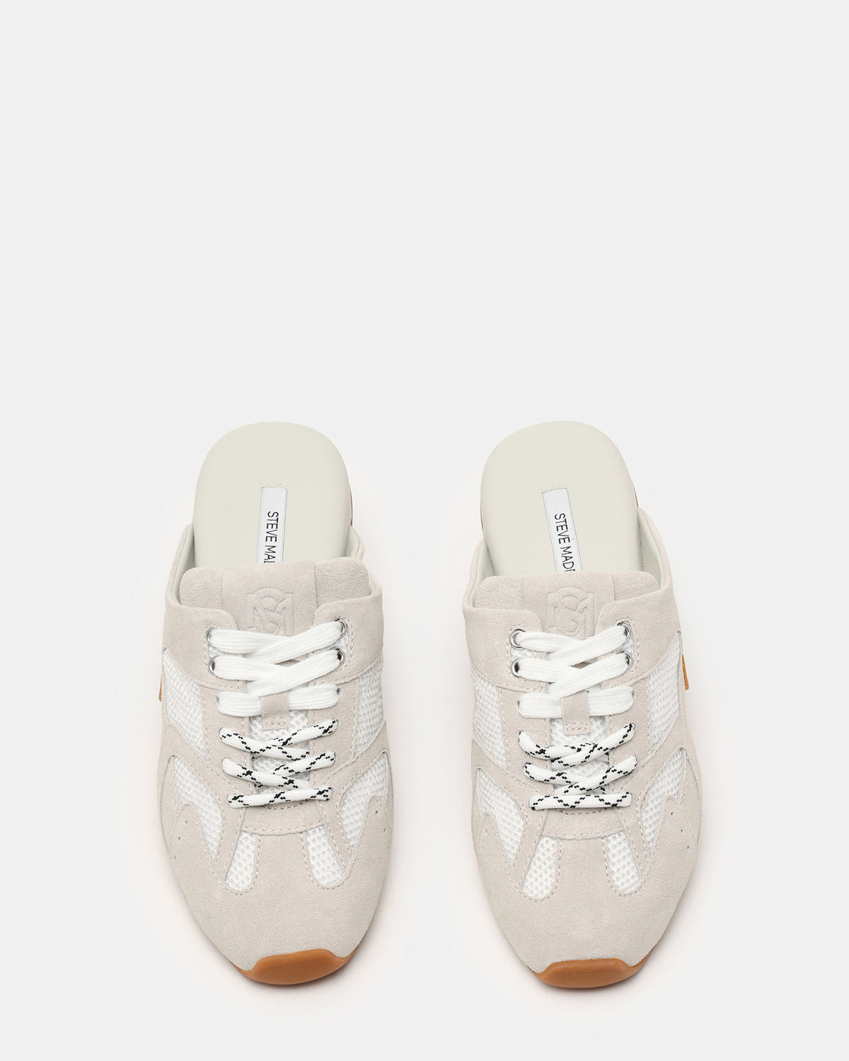 AZIEL MULE White Suede Low-Top Lace-Up Slip-On Women's Sneaker Steve Madden WHITE SUEDE