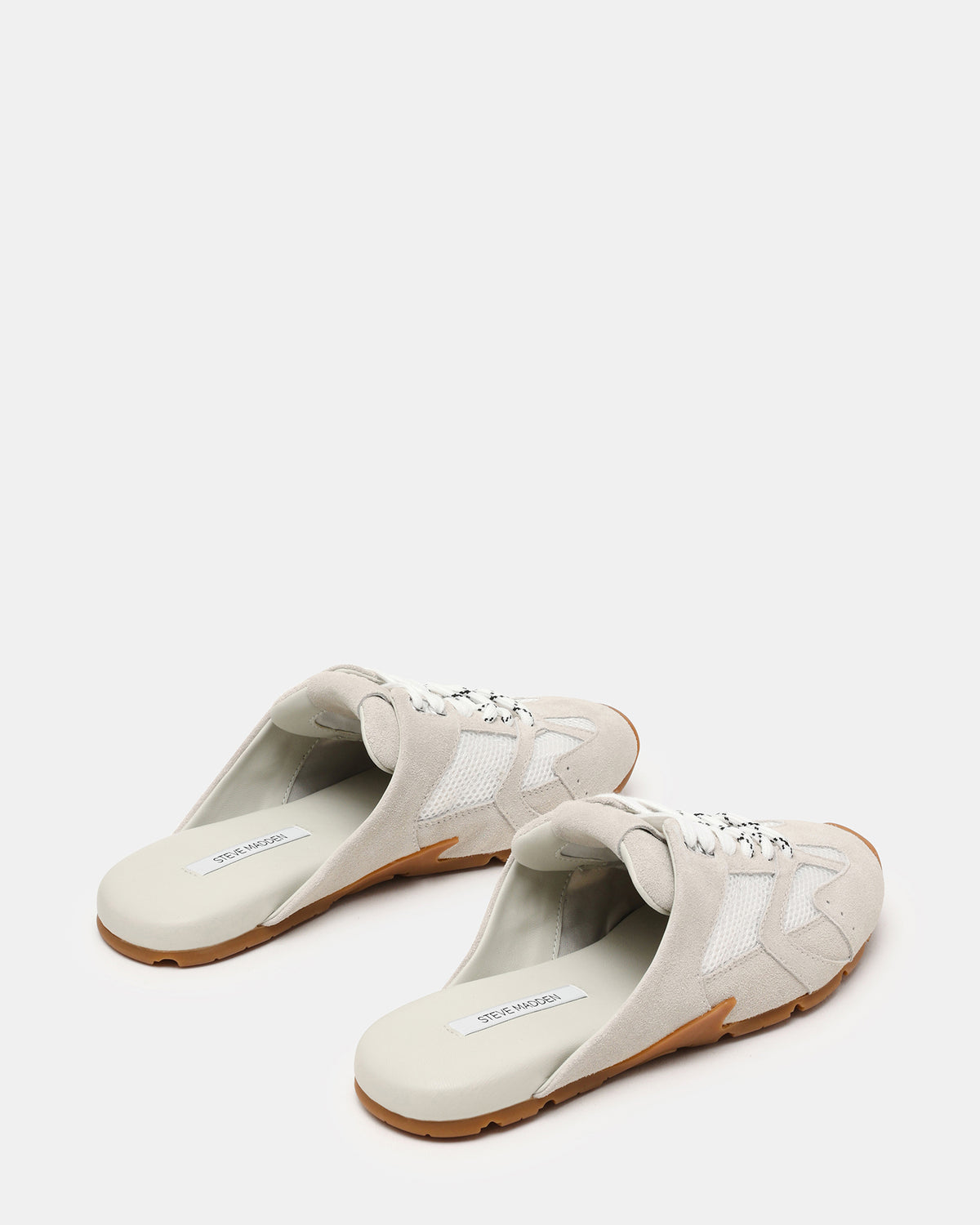 AZIEL MULE White Suede Low-Top Lace-Up Slip-On Women's Sneaker Steve Madden WHITE SUEDE