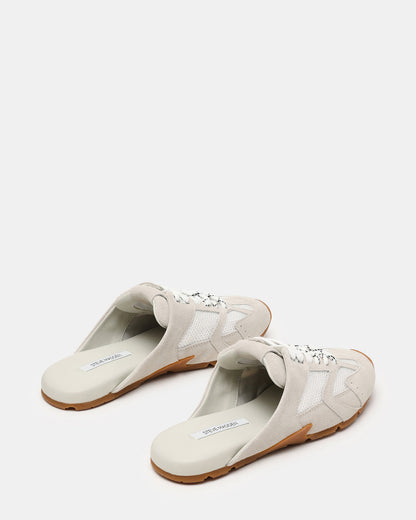 AZIEL MULE White Suede Low-Top Lace-Up Slip-On Women's Sneaker Steve Madden WHITE SUEDE