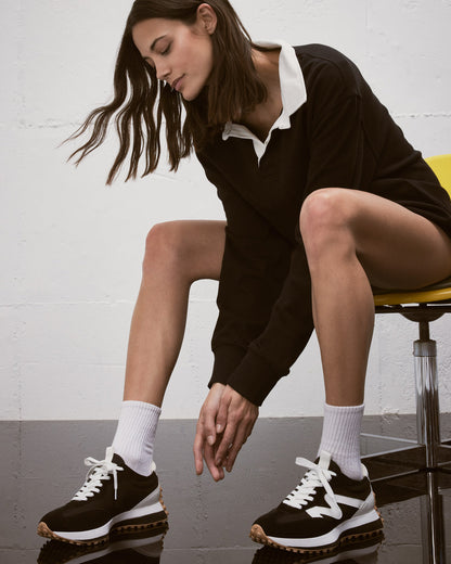 CAMPO Black/White Lace-Up Women's Sneaker Steve Madden BLACK WHITE