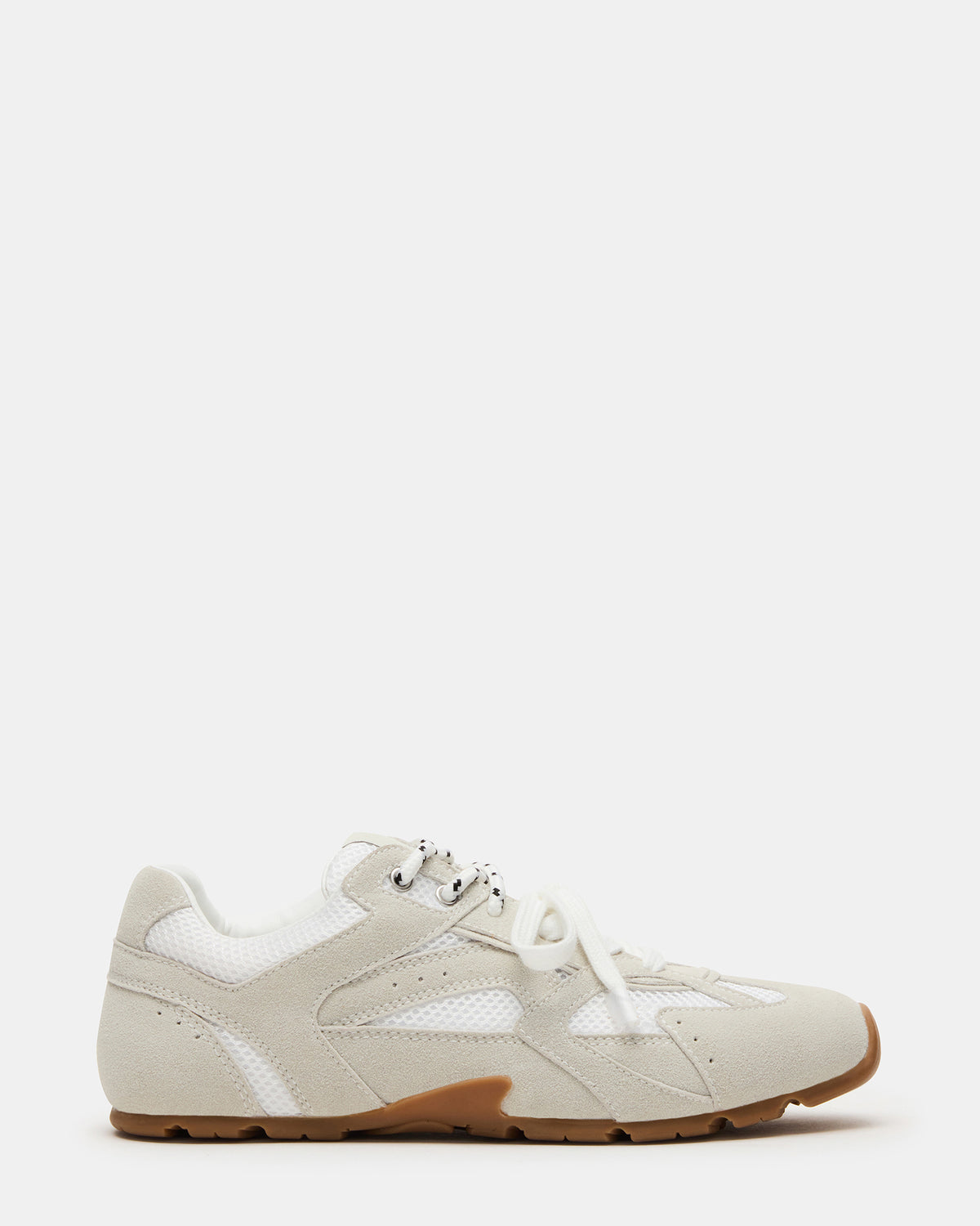 AZIEL White Low-Top Lace-Up Women's Sneakers Steve Madden WHITE SUEDE